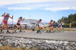 07.07.2023, Romont, Switzerland (SUI): Leandra Beck (SUI), Malia Elmer (SUI), Gina Del Rio (AND), Johanna Hagstroem (SWE), Lea Fischer (SUI), Nadja Kaelin (SUI), (l-r) - Dupaski Festival, Romont (SUI). www.nordicfocus.com. © Manzoni/NordicFocus. Every downloaded picture is fee-liable.