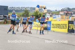 07.07.2023, Romont, Switzerland (SUI): Antonin Savary (SUI), Gianluca Wenger (SUI), Silvan Hauser (SUI), Nicola Wigger (SUI), Sabin Coupat (FRA), (l-r) - Dupaski Festival, Romont (SUI). www.nordicfocus.com. © Manzoni/NordicFocus. Every downloaded picture is fee-liable.