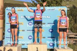 06.07.2023, Romont, Switzerland (SUI): Hedda Bangman (SWE), Linn Soemskar (SWE), Nadia Kaelin (SUI), (l-r) - Dupaski Festival, Romont (SUI). www.nordicfocus.com. © Manzoni/NordicFocus. Every downloaded picture is fee-liable.