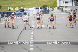 07.07.2023, Romont, Switzerland (SUI): Lucile Coutaz (FRA), Matthias Leibundgut (SUI), Gina Del Rio (AND), Desiree Steiner (SUI), Thais Barthelemy (FRA), Estelle Darbellay (SUI), (l-r) - Dupaski Festival, Romont (SUI). www.nordicfocus.com. © Manzoni/NordicFocus. Every downloaded picture is fee-liable.