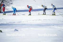05.03.2023, Planica, Slovenia (SLO): Johannes Hoesflot Klaebo (NOR), Federico Pellegrino (ITA), Didrik Toenseth (NOR), Ireneu Esteve Altimiras (AND), William Poromaa (SWE), (l-r)  - FIS nordic world ski championships cross-country, mass men, Planica (SLO). www.nordicfocus.com. © Thibaut/NordicFocus. Every downloaded picture is fee-liable.