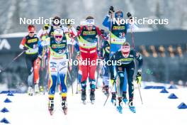 02.03.2023, Planica, Slovenia (SLO): Emma Ribom (SWE), Tiril Udnes Weng (NOR), Johanna Matintalo (FIN), Laura Gimmler (GER), (l-r)  - FIS nordic world ski championships cross-country, relay women, Planica (SLO). www.nordicfocus.com. © Modica/NordicFocus. Every downloaded picture is fee-liable.