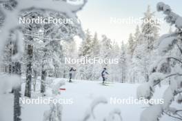 26.11.2023, Ruka, Finland (FIN): Katherine Sauerbrey (GER), Francesca Franchi (ITA), (l-r)  - FIS world cup cross-country, mass, Ruka (FIN). www.nordicfocus.com. © Modica/NordicFocus. Every downloaded picture is fee-liable.