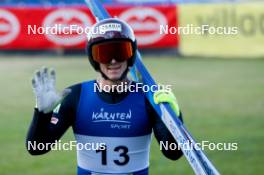 01.09.2023, Villach, Austria (AUT): Gael Blondeau (FRA) - FIS Nordic Combined Summer Grand Prix men and women, training, compact sprint HS98/7.5km men, Villach (AUT). www.nordicfocus.com. © Volk/NordicFocus. Every downloaded picture is fee-liable.