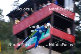 02.09.2023, Villach, Austria (AUT): Tristan Sommerfeldt (GER) - FIS Nordic Combined Summer Grand Prix men and women, compact sprint HS98/7.5km men, Villach (AUT). www.nordicfocus.com. © Volk/NordicFocus. Every downloaded picture is fee-liable.