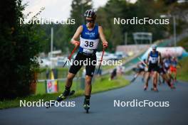 02.09.2023, Villach, Austria (AUT): Vitaliy Hrebeniuk (UKR) - FIS Nordic Combined Summer Grand Prix men and women, compact sprint HS98/7.5km men, Villach (AUT). www.nordicfocus.com. © Volk/NordicFocus. Every downloaded picture is fee-liable.