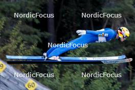 01.09.2023, Villach, Austria (AUT): Perttu Reponen (FIN) - FIS Nordic Combined Summer Grand Prix men and women, training, compact sprint HS98/7.5km men, Villach (AUT). www.nordicfocus.com. © Volk/NordicFocus. Every downloaded picture is fee-liable.