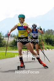 03.09.2023, Villach, Austria (AUT): Ema Volavsek (SLO), Svenja Wuerth (GER), (l-r)  - FIS Nordic Combined Summer Grand Prix men and women, individual gundersen HS98/5km women, Villach (AUT). www.nordicfocus.com. © Volk/NordicFocus. Every downloaded picture is fee-liable.