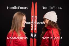 28.11.2023, Oestersund, Sweden, (SWE): Emma Lunder (CAN), Emily Dickson (CAN), (l-r) - IBU World Cup Biathlon, photoshooting, Oestersund (SWE). www.nordicfocus.com. © Manzoni/NordicFocus. Every downloaded picture is fee-liable.