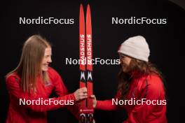 28.11.2023, Oestersund, Sweden, (SWE): Emma Lunder (CAN), Emily Dickson (CAN), (l-r) - IBU World Cup Biathlon, photoshooting, Oestersund (SWE). www.nordicfocus.com. © Manzoni/NordicFocus. Every downloaded picture is fee-liable.