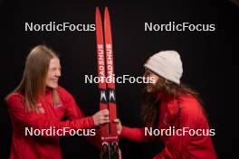 28.11.2023, Oestersund, Sweden, (SWE): Emma Lunder (CAN), Emily Dickson (CAN), (l-r) - IBU World Cup Biathlon, photoshooting, Oestersund (SWE). www.nordicfocus.com. © Manzoni/NordicFocus. Every downloaded picture is fee-liable.