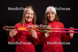 28.11.2023, Oestersund, Sweden, (SWE): Emma Lunder (CAN), Emily Dickson (CAN), (l-r) - IBU World Cup Biathlon, photoshooting, Oestersund (SWE). www.nordicfocus.com. © Manzoni/NordicFocus. Every downloaded picture is fee-liable.