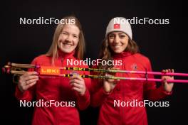 28.11.2023, Oestersund, Sweden, (SWE): Emma Lunder (CAN), Emily Dickson (CAN), (l-r) - IBU World Cup Biathlon, photoshooting, Oestersund (SWE). www.nordicfocus.com. © Manzoni/NordicFocus. Every downloaded picture is fee-liable.