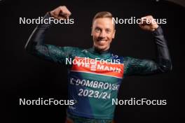 28.11.2023, Oestersund, Sweden, (SWE): Karol Dombrovski (LTU) - IBU World Cup Biathlon, photoshooting, Oestersund (SWE). www.nordicfocus.com. © Manzoni/NordicFocus. Every downloaded picture is fee-liable.