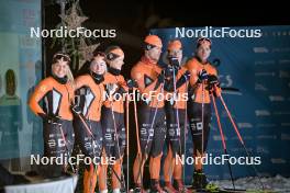 09.12.2023, Bad Gastein, Austria (AUT): Julia Angelsioeoe (SWE), Julie Kvale Stoestad (NOR), Marie Renee Sorum Gangsoe (NOR), Haakon Holden (NOR), Henrik Arntzen Joks (NOR), Thomas Joly (FRA), (l-r) - Ski Classics Bad Gastein PTT - Bad Gastein (AUT). www.nordicfocus.com. © Reichert/NordicFocus. Every downloaded picture is fee-liable.