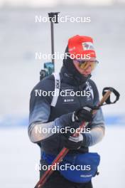 07.01.2024, Oberhof, Germany (GER): Sebastian Stalder (SUI) - IBU World Cup Biathlon, relay men, Oberhof (GER). www.nordicfocus.com. © Manzoni/NordicFocus. Every downloaded picture is fee-liable.