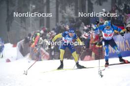 07.01.2024, Oberhof, Germany (GER): Emil Nykvist (SWE), Artem Pryma (UKR), (l-r) - IBU World Cup Biathlon, relay men, Oberhof (GER). www.nordicfocus.com. © Thibaut/NordicFocus. Every downloaded picture is fee-liable.