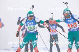 07.01.2024, Oberhof, Germany (GER): Blagoy Todev (BUL), Anton Sinapov (BUL), (l-r) - IBU World Cup Biathlon, relay men, Oberhof (GER). www.nordicfocus.com. © Manzoni/NordicFocus. Every downloaded picture is fee-liable.