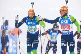 07.01.2024, Oberhof, Germany (GER): Jakov Fak (SLO), Miha Dovzan (SLO), (l-r) - IBU World Cup Biathlon, relay men, Oberhof (GER). www.nordicfocus.com. © Manzoni/NordicFocus. Every downloaded picture is fee-liable.