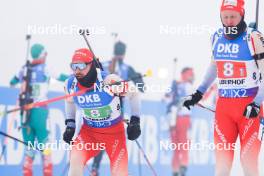 07.01.2024, Oberhof, Germany (GER): Joscha Burkhalter (SUI), Sebastian Stalder (SUI), (l-r) - IBU World Cup Biathlon, relay men, Oberhof (GER). www.nordicfocus.com. © Manzoni/NordicFocus. Every downloaded picture is fee-liable.