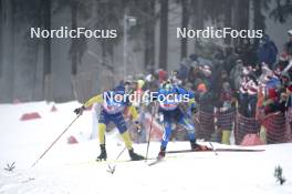 07.01.2024, Oberhof, Germany (GER): Emil Nykvist (SWE), Artem Pryma (UKR), (l-r) - IBU World Cup Biathlon, relay men, Oberhof (GER). www.nordicfocus.com. © Thibaut/NordicFocus. Every downloaded picture is fee-liable.