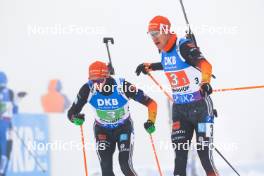 07.01.2024, Oberhof, Germany (GER): Benedikt Doll (GER), Roman Rees (GER), (l-r) - IBU World Cup Biathlon, relay men, Oberhof (GER). www.nordicfocus.com. © Manzoni/NordicFocus. Every downloaded picture is fee-liable.