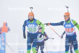 07.01.2024, Oberhof, Germany (GER): Jakov Fak (SLO), Miha Dovzan (SLO), (l-r) - IBU World Cup Biathlon, relay men, Oberhof (GER). www.nordicfocus.com. © Manzoni/NordicFocus. Every downloaded picture is fee-liable.