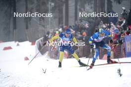 07.01.2024, Oberhof, Germany (GER): Emil Nykvist (SWE), Artem Pryma (UKR), (l-r) - IBU World Cup Biathlon, relay men, Oberhof (GER). www.nordicfocus.com. © Thibaut/NordicFocus. Every downloaded picture is fee-liable.