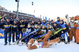 10.01.2024, Ruhpolding, Germany (GER): Elvira Oeberg (SWE), Mona Brorsson (SWE), Linn Persson (SWE), Anna Magnusson (SWE), (l-r) - IBU World Cup Biathlon, relay women, Ruhpolding (GER). www.nordicfocus.com. © Manzoni/NordicFocus. Every downloaded picture is fee-liable.