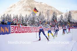 10.01.2024, Ruhpolding, Germany (GER): Samuela Comola (ITA), Anna Magnusson (SWE), Lou Jeanmonnot (FRA), (l-r) - IBU World Cup Biathlon, relay women, Ruhpolding (GER). www.nordicfocus.com. © Thibaut/NordicFocus. Every downloaded picture is fee-liable.