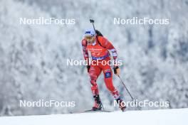 13.01.2024, Ruhpolding, Germany (GER): Simon Eder (AUT) - IBU World Cup Biathlon, sprint men, Ruhpolding (GER). www.nordicfocus.com. © Manzoni/NordicFocus. Every downloaded picture is fee-liable.