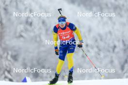 13.01.2024, Ruhpolding, Germany (GER): Emil Nykvist (SWE) - IBU World Cup Biathlon, sprint men, Ruhpolding (GER). www.nordicfocus.com. © Manzoni/NordicFocus. Every downloaded picture is fee-liable.