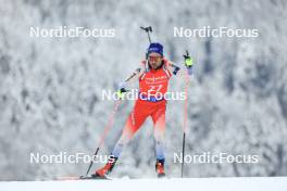 13.01.2024, Ruhpolding, Germany (GER): Jeremy Finello (SUI) - IBU World Cup Biathlon, sprint men, Ruhpolding (GER). www.nordicfocus.com. © Manzoni/NordicFocus. Every downloaded picture is fee-liable.