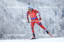 13.01.2024, Ruhpolding, Germany (GER): Simon Eder (AUT) - IBU World Cup Biathlon, sprint men, Ruhpolding (GER). www.nordicfocus.com. © Manzoni/NordicFocus. Every downloaded picture is fee-liable.