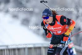 13.01.2024, Ruhpolding, Germany (GER): Justus Strelow (GER) - IBU World Cup Biathlon, sprint men, Ruhpolding (GER). www.nordicfocus.com. © Manzoni/NordicFocus. Every downloaded picture is fee-liable.