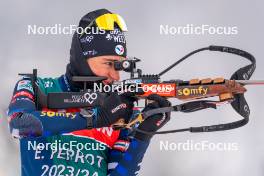 09.01.2024, Ruhpolding, Germany (GER): Eric Perrot (FRA) - IBU World Cup Biathlon, training, Ruhpolding (GER). www.nordicfocus.com. © Thibaut/NordicFocus. Every downloaded picture is fee-liable.