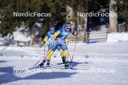 19.01.2024, Antholz, Italy (ITA): Mona Brorsson (SWE), Elvira Oeberg (SWE), (l-r) - IBU World Cup Biathlon, short individual women, Antholz (ITA). www.nordicfocus.com. © Thibaut/NordicFocus. Every downloaded picture is fee-liable.