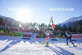 20.01.2024, Antholz, Italy (ITA): Lena Haecki-Gross (SUI), Karoline Offigstad Knotten (NOR), (l-r) - IBU World Cup Biathlon, mixed relay, Antholz (ITA). www.nordicfocus.com. © Thibaut/NordicFocus. Every downloaded picture is fee-liable.