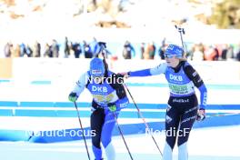 20.01.2024, Antholz, Italy (ITA): Kristo Siimer (EST), Regina Ermits (EST), (l-r) - IBU World Cup Biathlon, mixed relay, Antholz (ITA). www.nordicfocus.com. © Manzoni/NordicFocus. Every downloaded picture is fee-liable.