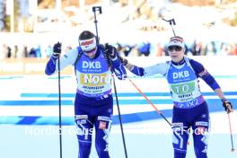 20.01.2024, Antholz, Italy (ITA): Olli Hiidensalo (FIN), Noora Kaisa Keranen (FIN), (l-r) - IBU World Cup Biathlon, mixed relay, Antholz (ITA). www.nordicfocus.com. © Manzoni/NordicFocus. Every downloaded picture is fee-liable.