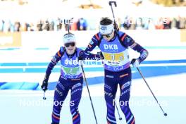 20.01.2024, Antholz, Italy (ITA): Jeanne Richard (FRA), Eric Perrot (FRA), (l-r) - IBU World Cup Biathlon, mixed relay, Antholz (ITA). www.nordicfocus.com. © Manzoni/NordicFocus. Every downloaded picture is fee-liable.