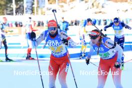 20.01.2024, Antholz, Italy (ITA): Joscha Burkhalter (SUI), Lena Haecki-Gross (SUI), (l-r) - IBU World Cup Biathlon, mixed relay, Antholz (ITA). www.nordicfocus.com. © Manzoni/NordicFocus. Every downloaded picture is fee-liable.