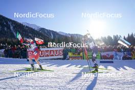 20.01.2024, Antholz, Italy (ITA): Lena Haecki-Gross (SUI), Karoline Offigstad Knotten (NOR), (l-r) - IBU World Cup Biathlon, mixed relay, Antholz (ITA). www.nordicfocus.com. © Thibaut/NordicFocus. Every downloaded picture is fee-liable.