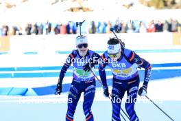 20.01.2024, Antholz, Italy (ITA): Jeanne Richard (FRA), Eric Perrot (FRA), (l-r) - IBU World Cup Biathlon, mixed relay, Antholz (ITA). www.nordicfocus.com. © Manzoni/NordicFocus. Every downloaded picture is fee-liable.