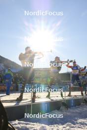 20.01.2024, Antholz, Italy (ITA): Didier Bionaz (ITA), Tarjei Boe (NOR), Jonas Marecek (CZE), (l-r) - IBU World Cup Biathlon, mixed relay, Antholz (ITA). www.nordicfocus.com. © Manzoni/NordicFocus. Every downloaded picture is fee-liable.