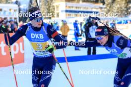 20.01.2024, Antholz, Italy (ITA): Didier Bionaz (ITA), Lisa Vittozzi (ITA), (l-r) - IBU World Cup Biathlon, mixed relay, Antholz (ITA). www.nordicfocus.com. © Manzoni/NordicFocus. Every downloaded picture is fee-liable.