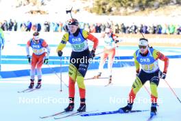 20.01.2024, Antholz, Italy (ITA): Maya Cloetens (BEL), Thierry Langer (BEL), (l-r) - IBU World Cup Biathlon, mixed relay, Antholz (ITA). www.nordicfocus.com. © Manzoni/NordicFocus. Every downloaded picture is fee-liable.