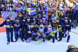 20.01.2024, Antholz, Italy (ITA): Anna Magnusson (SWE), Elvira Oeberg (SWE), Jesper Nelin (SWE), Martin Ponsiluoma (SWE), (l-r) - IBU World Cup Biathlon, mixed relay, Antholz (ITA). www.nordicfocus.com. © Manzoni/NordicFocus. Every downloaded picture is fee-liable.