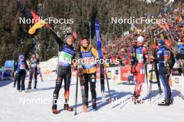 20.01.2024, Antholz, Italy (ITA): Justus Strelow (GER), Vanessa Voigt (GER), (l-r) - IBU World Cup Biathlon, single mixed relay, Antholz (ITA). www.nordicfocus.com. © Manzoni/NordicFocus. Every downloaded picture is fee-liable.