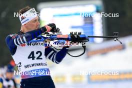 01.03.2024, Oslo, Norway (NOR): Fabien Claude (FRA) - IBU World Cup Biathlon, individual men, Oslo (NOR). www.nordicfocus.com. © Manzoni/NordicFocus. Every downloaded picture is fee-liable.